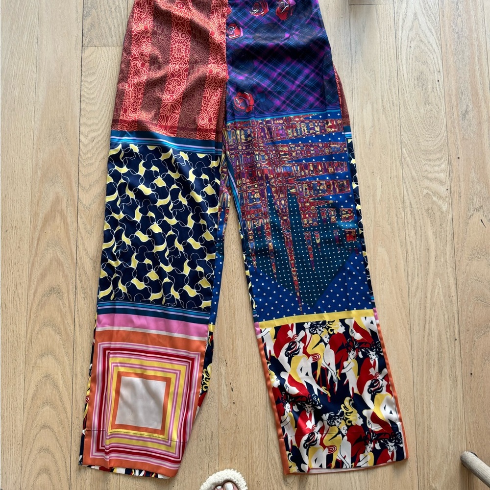 STAUD Multicolor Patchwork Pants - Picture 12 of 16